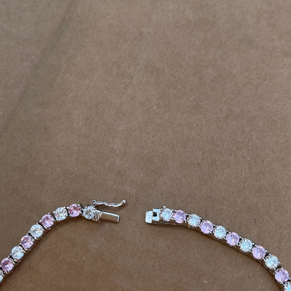 CharmBox Pink & White Tennis Necklace - Picture 4 of 6